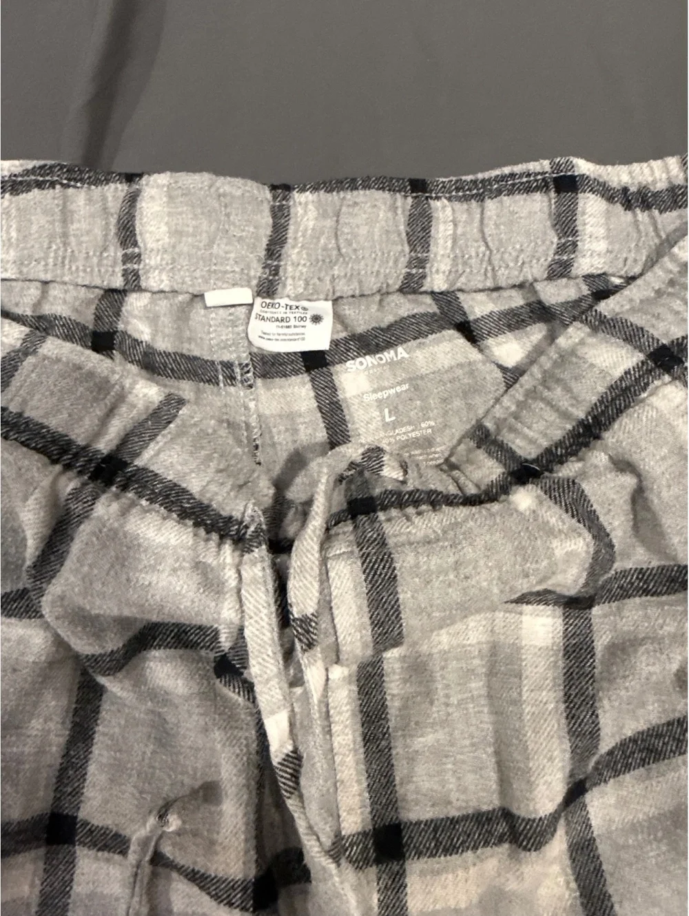 Sonoma Large Men’s Gray Plaid Lounge Pants